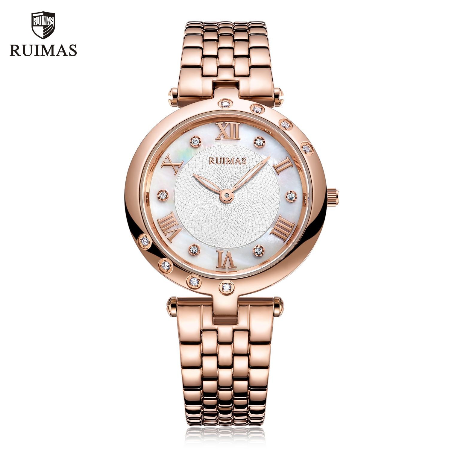 RUIMAS Ladies Wrist Watch Stainless Steel Luxury Quartz Women Watches Waterproof Female Dress Clock Bracelet reloj mujer 6749